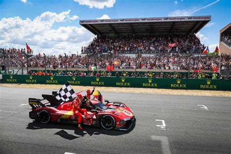 Ferrari wins the 24 Hours of Le Mans Centenary.